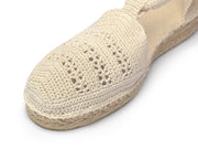 Vegan Espadrille Sandal for Women in Ivory Crochet  | La Manual Alpargatera